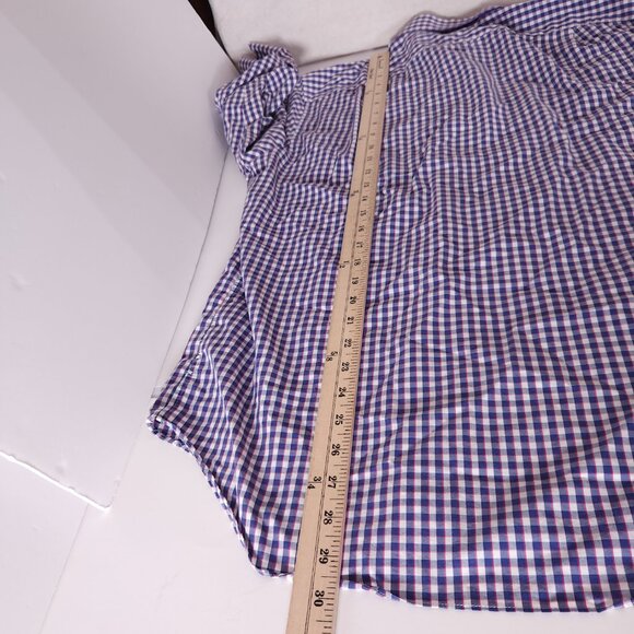 J Crew Mens L Slim Performance Button Shirt Purple Plaid Preppy Modern Classic - Picture 4 of 12